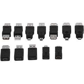 Zerone USB OTG Micro Mini USB2.0 Male to Female Adapter, Multiple F/M USB Coupler Connector Set Support Data Transmission and Charging, Pack of 12 Pcs
