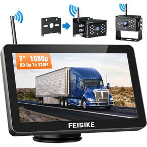 كاميرا احتياطية RV التوصيل والتشغيل اللاسلكي: شاشة شاشة مقسمة مقاس 7 بوصات مع كاميرا ومحول لسيارات RVs السلكية مسبقًا، 1080 بكسل، كاميرا احتياطية للرؤية الليلية بالأشعة تحت الحمراء بلوتوث RV للتخييم والمقطورة وما إلى ذلك in Kuwait
