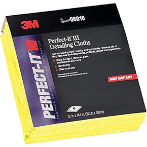 3M Perfect-It Non-Scratch Detailing Super Soft Cloths, Yellow, 6 Count