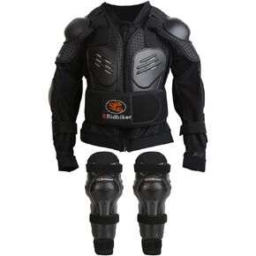 Kids Dirt Bike Gear Chest Spine Protector Body Armor Jacket Elbow Knees Shin Pad Armor Guards Set for Motorcycle Motorbike Kids Full Body Protector