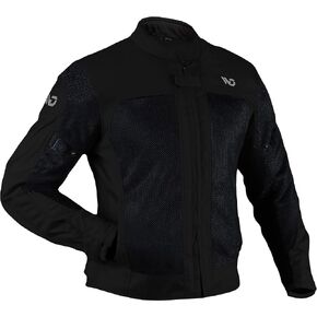 WD Motorsports Miami Mesh Motorcycle Jacket for Adventure Riding - Lightweight with Reflective Panels - Best Biker Textile Jacket - CE Armored (Black, Small)