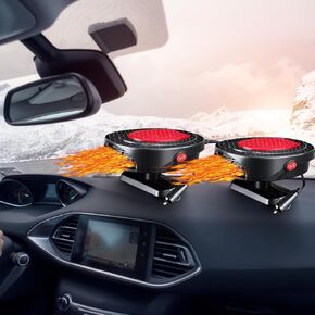 2 Pcs Car Heater Portable Car Heater Defroster Car Heater That Plugs into Cigarette Lighter 12V 150W 2 in 1 Heating Fan Defroster Antifog Windshield Defroster for Car SUV Trucks(Black)