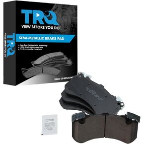 TRQ Front Premium Posi Semi Metallic Brake Pads Compatible with Audi A8 Quattro S6 S7 S8