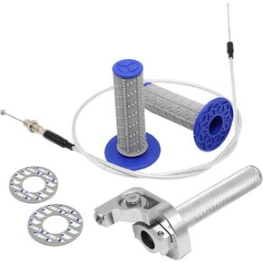 Throttle Grip Motorcycle 7/8" 22mm CNC Aluminum Quick Twister with Throttle Cable and Handlebar Grip for CRF50 KLX SSR TTR 110 125 150 200 250cc Dirt Pit Bike ATV Mini Bike