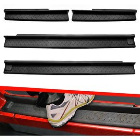 Door Sill Guards Kit for Jeep Wrangler JK/JKU Accessories 2007-2018,Door Entry Guard Protector for Jeep Wrangler JK 4 Door Accessories (4 Pcs Set)