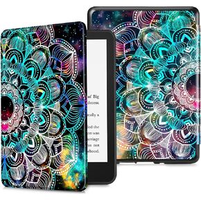 VORI TPU Case for 6" All-New Kindle 11th Generation 2022 Release, Lightweight Protective Slimshell Smart Cover with Auto Sleep/Wake for Amazon Kindle 2022 E-Reader, Mandala Flower