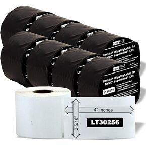 LT30256-8 Labels Compatible with DYMO (LW), 2-5/16 x 4 Inches, 8 Rolls, 2400 Labels (LT30256)