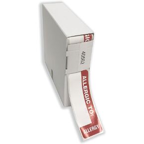 Tabbies Medical Allergy Label, White/Red, 1-1/2"W x 7/8" H, Allergic to 250 Labels/Roll (MAP1000)