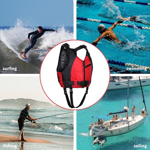 Yueta Swim Vest for Adults, Adjustable Crotch Strap, Buoyancy Aid Swim Jacket for Kayaking, Fishing, Watersports in Kuwait
