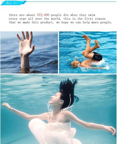 Anti Drowning Bracelet, Portable Wearable Inflatable Wristband, Emergency Float Rescue Device, Lifesaving Buoyancy Swim Bracelet for Kids Adults in Kuwait