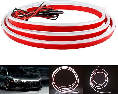 شريط إضاءة لغطاء السيارة من ANKIA، مسح ديناميكي، ضوء أبيض 71 بوصة/180 سم، شريط إضاءة LED خارجي للسيارة، أضواء شريط LED مرنة للسيارة أثناء النهار والجري للسيارات وسيارات الدفع الرباعي والشاحنات in Kuwait