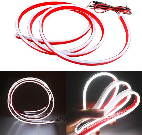 شريط إضاءة لغطاء السيارة من ANKIA، مسح ديناميكي، ضوء أبيض 71 بوصة/180 سم، شريط إضاءة LED خارجي للسيارة، أضواء شريط LED مرنة للسيارة أثناء النهار والجري للسيارات وسيارات الدفع الرباعي والشاحنات in Kuwait