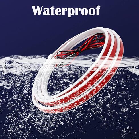 شريط إضاءة لغطاء السيارة من ANKIA، مسح ديناميكي، ضوء أبيض 71 بوصة/180 سم، شريط إضاءة LED خارجي للسيارة، أضواء شريط LED مرنة للسيارة أثناء النهار والجري للسيارات وسيارات الدفع الرباعي والشاحنات in Kuwait