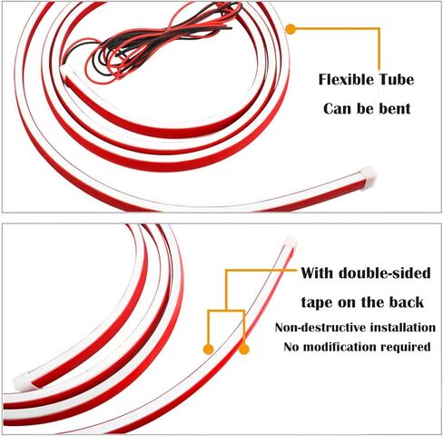 شريط إضاءة لغطاء السيارة من ANKIA، مسح ديناميكي، ضوء أبيض 71 بوصة/180 سم، شريط إضاءة LED خارجي للسيارة، أضواء شريط LED مرنة للسيارة أثناء النهار والجري للسيارات وسيارات الدفع الرباعي والشاحنات in Kuwait