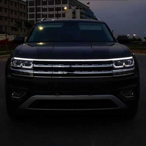 شريط إضاءة لغطاء السيارة من ANKIA، مسح ديناميكي، ضوء أبيض 71 بوصة/180 سم، شريط إضاءة LED خارجي للسيارة، أضواء شريط LED مرنة للسيارة أثناء النهار والجري للسيارات وسيارات الدفع الرباعي والشاحنات in Kuwait