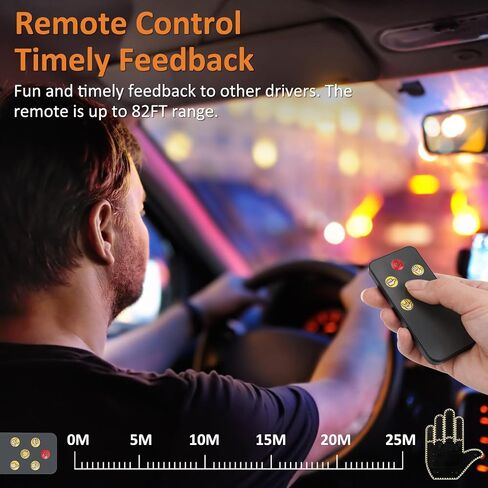 YAYZA! Finger Car Light, Car Led Sign 176 Led Beads, Car Finger Light with Remote 4-Light Modes, Roadrage Finger Light Fun Gesture for Car Accessories for Men in Saudi Arabia