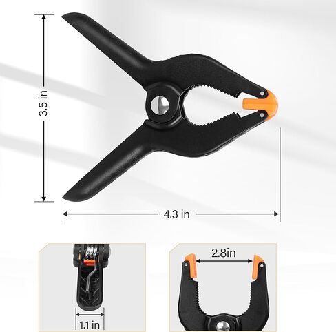 6 Pack Heavy Duty Spring Clamps Clip 4.3 Inch for Muslin/Paper Photo Studio Photography Backdrops Background in Kuwait