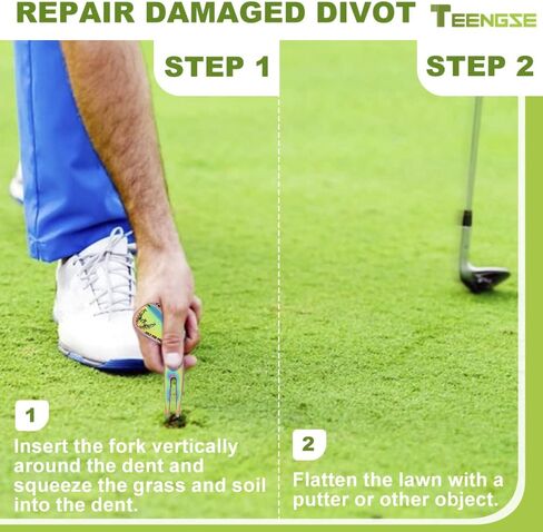 3PCS Golf Divot Repair Tool with Sand Wedge Design, Divot Fork with Eagle Pattern, 3-in-1 Golf Multitool, Ball Marker and Cleaning Dirt in The Club Groove, Best Gift for Golf Lover in Kuwait