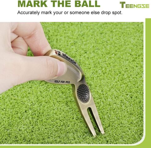 3PCS Golf Divot Repair Tool with Sand Wedge Design, Divot Fork with Eagle Pattern, 3-in-1 Golf Multitool, Ball Marker and Cleaning Dirt in The Club Groove, Best Gift for Golf Lover in Kuwait