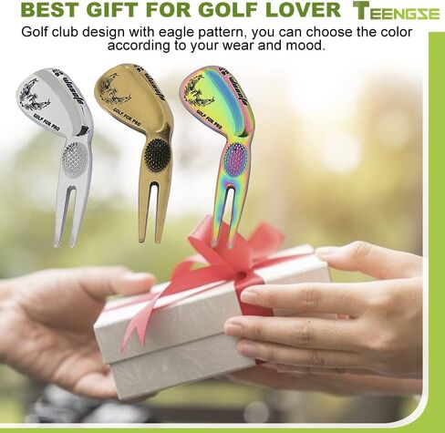 3PCS Golf Divot Repair Tool with Sand Wedge Design, Divot Fork with Eagle Pattern, 3-in-1 Golf Multitool, Ball Marker and Cleaning Dirt in The Club Groove, Best Gift for Golf Lover in Kuwait