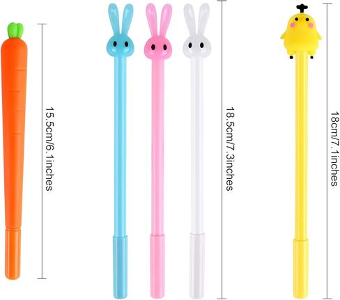 TUPARKA 30 قطعة قلم عيد الفصح السائبة أرنب حبر جل أقلام الجزرة الفرخ أقلام حبر جاف لمكتب مدرسة التموين طالب الإبداعية هدية عيد الفصح in Kuwait