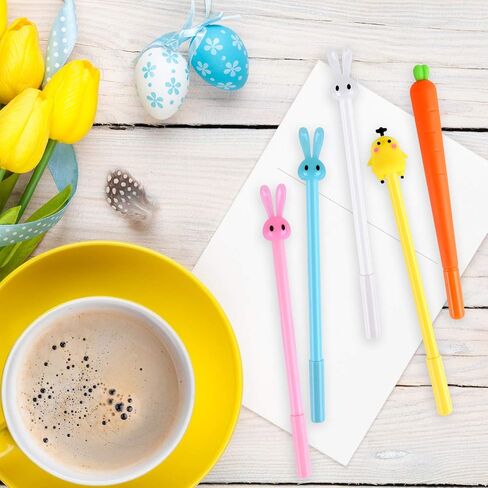 TUPARKA 30 قطعة قلم عيد الفصح السائبة أرنب حبر جل أقلام الجزرة الفرخ أقلام حبر جاف لمكتب مدرسة التموين طالب الإبداعية هدية عيد الفصح in Kuwait