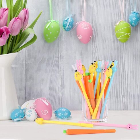 TUPARKA 30 قطعة قلم عيد الفصح السائبة أرنب حبر جل أقلام الجزرة الفرخ أقلام حبر جاف لمكتب مدرسة التموين طالب الإبداعية هدية عيد الفصح in Kuwait