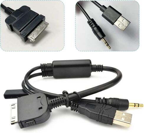 كابل شحن AUX للسيارة متوافق مع Mini KIA Hyundai، محول صوت USB 3.5 ملم لجهاز i4 Pod in Kuwait