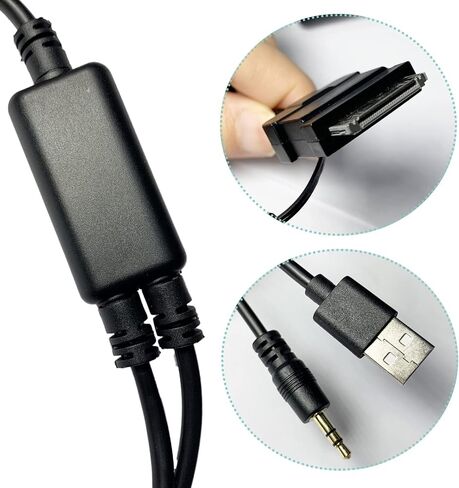 كابل شحن AUX للسيارة متوافق مع Mini KIA Hyundai، محول صوت USB 3.5 ملم لجهاز i4 Pod in Kuwait