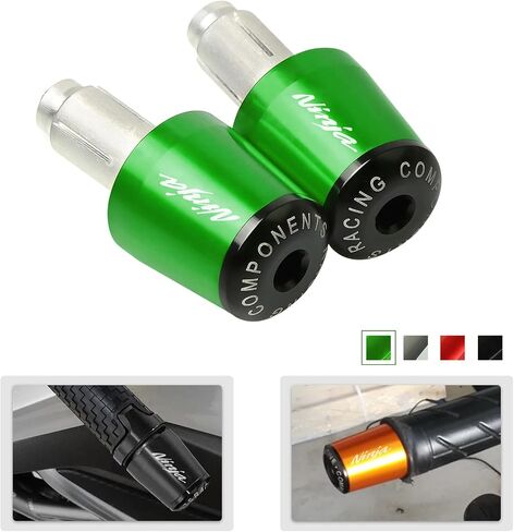 7/8" 22mm Motorcycle CNC Aluminum Powersports Handlebar Grips Fit for Ninja 250R 300R 250 650 1000SX ZX6R ZX9R ZX10R ZX12R ZX14R ER6F ER6N (Black) in Saudi Arabia