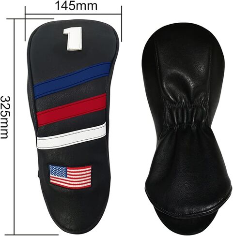 #1 3 5 غطاء رأس الجولف للسائق فيرواي وودز أغطية رأس هجينة حامية لنادي الجولف العلم الأمريكي مجموعة من الجلد الصناعي مكونة من 3 قطع تناسب جميع الأخشاب والسائقين in Kuwait