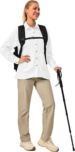 Little Donkey Andy Women's UV Sun Protection Safari Fishing Shirts, Long Sleeve Outdoor Shirt for Hiking Gardening in Saudi Arabia