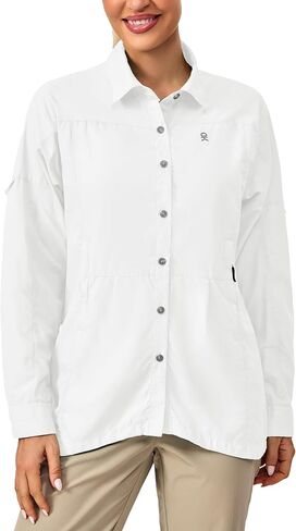 Little Donkey Andy Women's UV Sun Protection Safari Fishing Shirts, Long Sleeve Outdoor Shirt for Hiking Gardening in Saudi Arabia