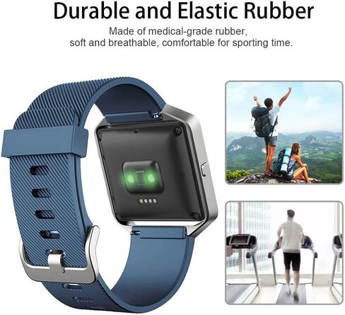 SKYLET متوافق مع أساور Fitbit Blaze للرجال والنساء، 3 قطع من سوار معصم رياضي بديل من السيليكون الرياضي الناعم مع إطار من الفولاذ المقاوم للصدأ متوافق مع سوار Fitbit Blaze in Kuwait