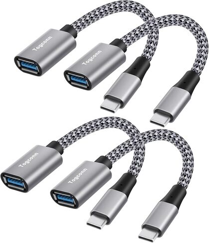 USB to Micro USB Adapter 2 Pack, Unidirectional Micro USB Male to USB Female 2.0 OTG On-The-Go Cable Converter, Nylon Braided, Aluminum Shells for S7 LG, Flash Drive, Mouse, Keyboard, Game Controller in Kuwait