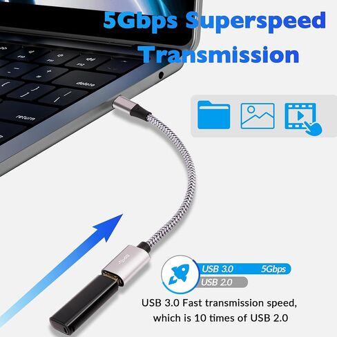 USB to Micro USB Adapter 2 Pack, Unidirectional Micro USB Male to USB Female 2.0 OTG On-The-Go Cable Converter, Nylon Braided, Aluminum Shells for S7 LG, Flash Drive, Mouse, Keyboard, Game Controller in Kuwait