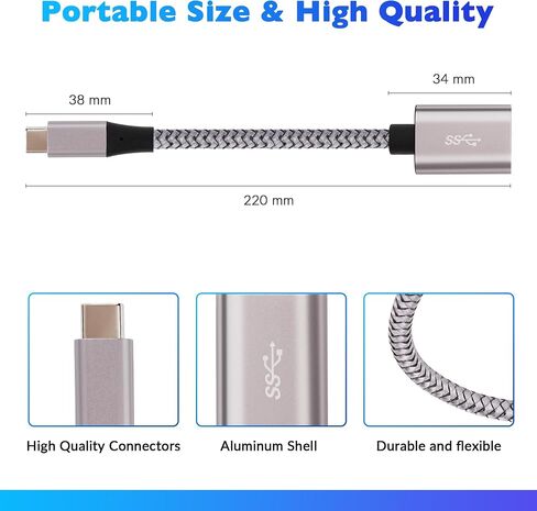 USB to Micro USB Adapter 2 Pack, Unidirectional Micro USB Male to USB Female 2.0 OTG On-The-Go Cable Converter, Nylon Braided, Aluminum Shells for S7 LG, Flash Drive, Mouse, Keyboard, Game Controller in Kuwait