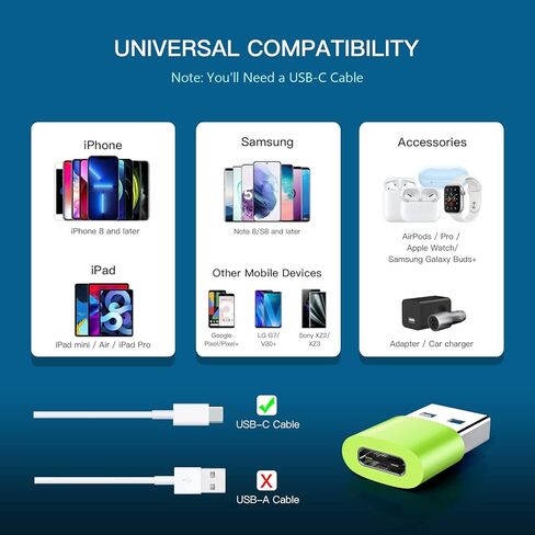 yootech محول USB C أنثى إلى USB ذكر 4 حزم، محول USB إلى USB C، محول شاحن طاقة من النوع C لهاتف iPhone 15 14 13 12 Pro Max Plus، لساعة Apple Watch Series 9 8 7، لأجهزة Airpods والمزيد، رمادي in Kuwait