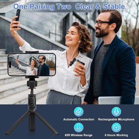 2024 Pro Professional ميكروفون لاسلكي Lavalier Lapel لأجهزة iPhone وiPad - ميكروفون تسجيل مكثف متعدد الاتجاهات لاسلكي للمقابلة ومقاطع الفيديو والبودكاست ومدونة الفيديو على YouTube - (منفذ من النوع C) in Saudi Arabia