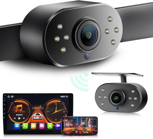 كاميرا احتياطية للوحة ترخيص السيارة WiFi، GreenYi Wireless لمراقبة 720P HD كاميرا خلفية/أمامية عكسية لوحدات رأس راديو Android لما بعد البيع iPhone iPad Android والهواتف الذكية والأجهزة اللوحية in Kuwait