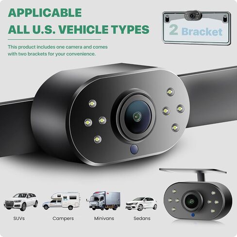 كاميرا احتياطية للوحة ترخيص السيارة WiFi، GreenYi Wireless لمراقبة 720P HD كاميرا خلفية/أمامية عكسية لوحدات رأس راديو Android لما بعد البيع iPhone iPad Android والهواتف الذكية والأجهزة اللوحية in Kuwait