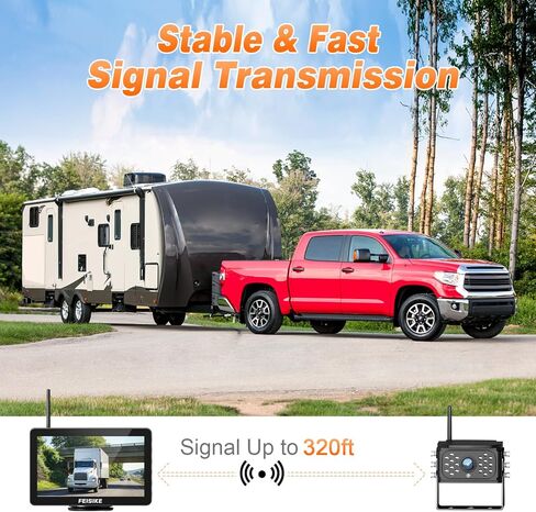 كاميرا احتياطية RV التوصيل والتشغيل اللاسلكي: شاشة شاشة مقسمة مقاس 7 بوصات مع كاميرا ومحول لسيارات RVs السلكية مسبقًا، 1080 بكسل، كاميرا احتياطية للرؤية الليلية بالأشعة تحت الحمراء بلوتوث RV للتخييم والمقطورة وما إلى ذلك in Kuwait