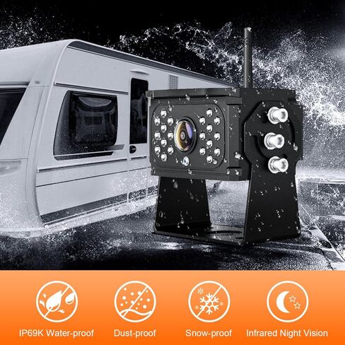 كاميرا احتياطية RV التوصيل والتشغيل اللاسلكي: شاشة شاشة مقسمة مقاس 7 بوصات مع كاميرا ومحول لسيارات RVs السلكية مسبقًا، 1080 بكسل، كاميرا احتياطية للرؤية الليلية بالأشعة تحت الحمراء بلوتوث RV للتخييم والمقطورة وما إلى ذلك in Kuwait