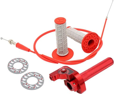 Throttle Grip Motorcycle 7/8" 22mm CNC Aluminum Quick Twister with Throttle Cable and Handlebar Grip for CRF50 KLX SSR TTR 110 125 150 200 250cc Dirt Pit Bike ATV Mini Bike in Saudi Arabia