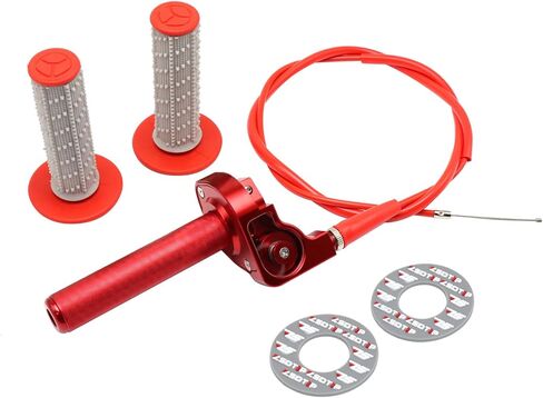 Throttle Grip Motorcycle 7/8" 22mm CNC Aluminum Quick Twister with Throttle Cable and Handlebar Grip for CRF50 KLX SSR TTR 110 125 150 200 250cc Dirt Pit Bike ATV Mini Bike in Saudi Arabia