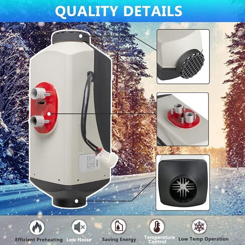 8KW Diesel Air Heater 12V Diesel Parking Car Heater Automatic Control 10L Tank LCD Switch Silencer for Cars, Buses, Trucks, Engineering Vehicles in Saudi Arabia