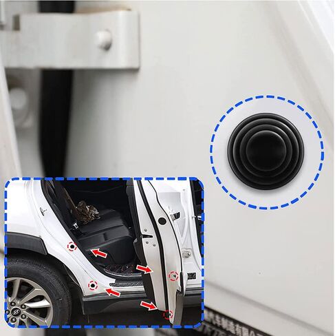 deemars 10 Pcs Car Door Shock Absorber, Car Door Shock Absorbing PVC Gaskets, Door Edge Guard Bumper Cushion, Car Door Soundproof Stickers-Collision Gasket Car Accessories Fit All Cars in Saudi Arabia