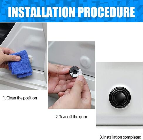 deemars 10 Pcs Car Door Shock Absorber, Car Door Shock Absorbing PVC Gaskets, Door Edge Guard Bumper Cushion, Car Door Soundproof Stickers-Collision Gasket Car Accessories Fit All Cars in Saudi Arabia