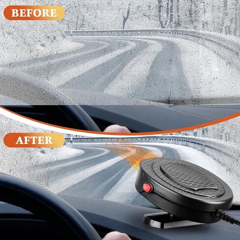 2 Pcs Car Heater Portable Car Heater Defroster Car Heater That Plugs into Cigarette Lighter 12V 150W 2 in 1 Heating Fan Defroster Antifog Windshield Defroster for Car SUV Trucks(Black) in Kuwait