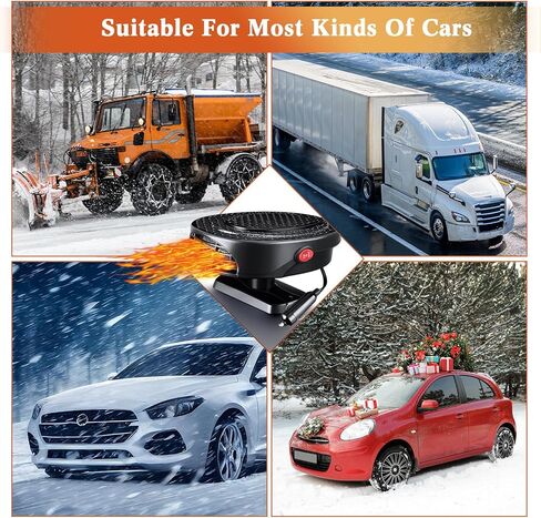 2 Pcs Car Heater Portable Car Heater Defroster Car Heater That Plugs into Cigarette Lighter 12V 150W 2 in 1 Heating Fan Defroster Antifog Windshield Defroster for Car SUV Trucks(Black) in Kuwait